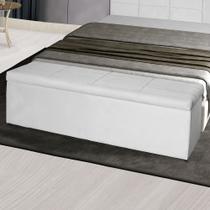 Baú Raissa 158Cm Calçadeira Estofada Suede Branco