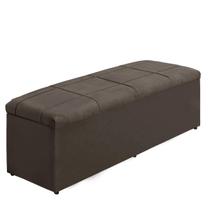 Baú Raissa 158Cm Calçadeira Estofada Suede Marrom Claro