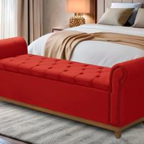 Baú Recamier Cama Box Quarto Madeira Estofado Grécia Casal