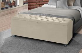 Baú Recamier Divã Sara Capitonê 150cm Para Cama Queen - AV Baú Recamier Divã Sara Capitonê 150cm Para Cama Queen - AV