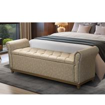 Baú Recamier material sintético Cama Box Quarto Madeira Casal