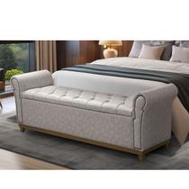 Baú Recamier material sintético Cama Box Quarto Madeira Casal