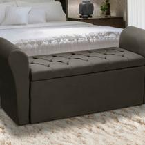 Baú Recamier Para Cama Box Quarto Madeira Estofado Solteiro