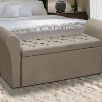 Baú Recamier Para Cama Box Quarto Madeira Estofado Solteiro