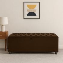 Baú Recamier Sara 150 cm Para Cama Queen Com Capitonê E Pistão LV