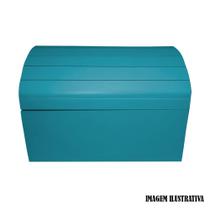 Baú Ripado Tamanho M 23cm Mdf Madeira Pintado