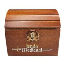 Baú Rústico Temático Tenda Medieval Em Madeira Decorativo