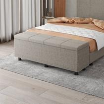 Baú Sapateira Estofada Casal 140 cm Marte Linho - SkyBox