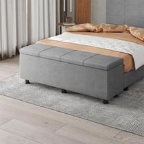 Baú Sapateira Estofada Casal 140 cm Marte Veludo - SkyBox