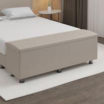 Baú Sapateira Estofada King Size 195 cm Terra Linho - SkyBox Baú Sapateira Estofada King Size 195 cm Terra Linho - SkyBox
