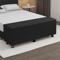Baú Sapateira Estofada King Size 195 cm Terra material sintético - SkyBox Baú Sapateira Estofada King Size 195 cm Terra material sintético - SkyBox
