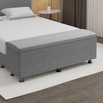 Baú Sapateira Estofada Queen Size 160 cm Terra Linho - SkyBox Baú Sapateira Estofada Queen Size 160 cm Terra Linho - SkyBox