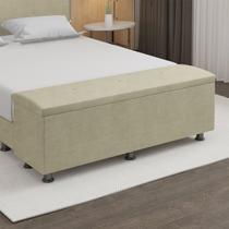 Baú Sapateira Estofada Queen Size 160 cm Terra Veludo - SkyBox