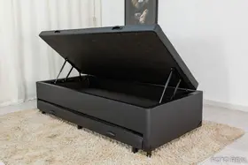 Baú Solteiro C/ Auxiliar Preto 088x188x45