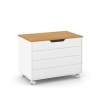 Baú Toy Matic Móveis Branco Soft/Freijó 51471 Quarto Infantil Bebe