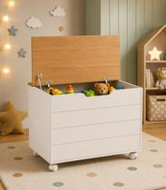 Baú Toy Matic Móveis Off White Freijó 51481 Quarto Infantil Bebe Baú Toy Matic Móveis Off White Freijó 51481 Quarto Infantil Bebe