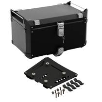 Bauleto de Alumínio Preto Atacama 55 L + Base Universal Bráz Bauleto de Alumínio Preto Atacama 55 L + Base Universal Bráz