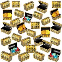 Baús de tesouro piratas Threan 50 peças de plástico de 5,8 cm com ouro Baús de tesouro piratas Threan 50 peças de plástico de 5,8 cm com ouro
