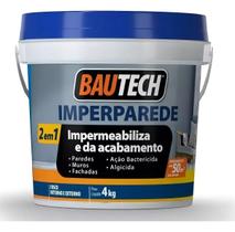 Bautech Imperparede Gelo 4kg Impermeabilizante para Paredes com Acabamento Pronto