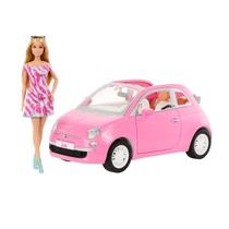 BB Barbie Carro Fiat Rosa com Boneca HRG59