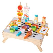 BBQ Grill Toy Simulation, interação entre pais e filhos, madeira compensada