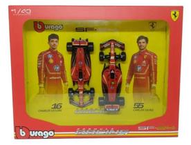Bburago F1 Formula 1 FERRARI SF-24 DOIS PACOTES - (2024) - LECLERC E SAINZ Pacote com 2 - Escala 1:43 - Réplica de model Bburago F1 Formula 1 FERRARI SF-24 DOIS PACOTES - (2024) - LECLERC E SAINZ Pacote com 2 - Escala 1:43 - Réplica de model