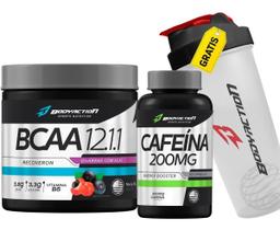 Bcaa 12:1:1 Recoveron 100g + Cafeína + Coqueteleira Shaker Bodyaction