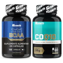 Bcaa 120 Caps + Coenzima Q10 60 Caps Growth Supplements