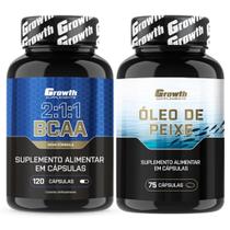 Bcaa 120 Caps + Omega 3 75 Caps Growth Supplements