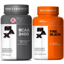 Bcaa 2400 100 Caps + Fire Black Cafeína 60 Caps Max Titanium Bcaa 2400 100 Caps + Fire Black Cafeína 60 Caps Max Titanium