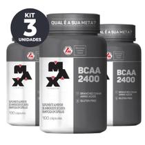 Bcaa 2400mg 100 Cápsulas Max Titanium Kit 3 Potes