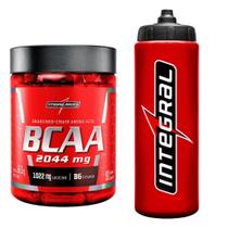 Bcaa 90 Caps + Squeeze 800ml Vermelha Integralmedica