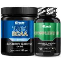 Bcaa em Pó 10:1:1 200g + Complexo B 120 Caps Growth Bcaa em Pó 10:1:1 200g + Complexo B 120 Caps Growth