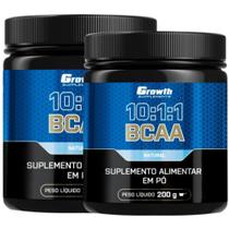 Bcaa em Pó 10:1:1 200g Growth Supplements Kit 2 Potes