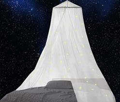 BCBYou Bed Canopy mosquiteiro com estrelas fluorescentes brilham no escuro para bebês, crianças e adultos, para cobrir o berço, a cama infantil, a cama das meninas ou a cama de tamanho completo (branco)