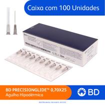 BD_Agulha Descartável/hipodermica_BD 0,70x25mm(22Gx1") Cx C/ 100