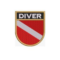 BD0175E-001 Bandeira Mergulhador Patch Bordado 6,8x8,0cm BD0175E-001 Bandeira Mergulhador Patch Bordado 6,8x8,0cm