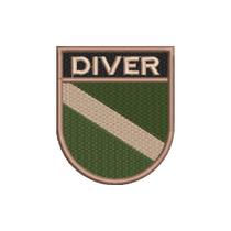 BD0175E-003 Bandeira Mergulhador Patch Bordado 6,8x8,0cm