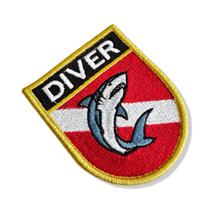 BD0176E-001 Bandeira Mergulhador Patch Bordado 6,8x8,0cm