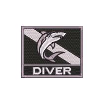 BD0176N-002 Bandeira Mergulhador Patch Bordado 7,5x6,3cm