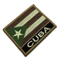 BE0010NV03 Bandeira Cuba Patch Bordado Fecho Contato