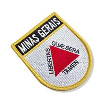 BE0048E-001 Bandeira Minas Gerais Brasil Patch Bordado 6,8x8,0cm
