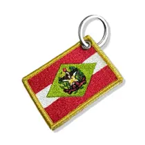 BE0168-011 Bandeira Santa Catarina Brasil Patch Bordado 5,7x3,8cm