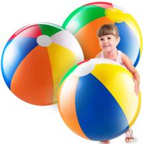 Beach Ball Bedwina Giant, pacote de 24 polegadas com 3 cores de arco-íris