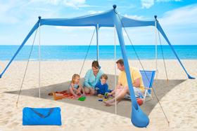 Beach Canopy YENGIAM UPF50+ 3,4 x 3,4 m com postes de estabilidade