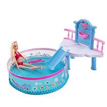 Beach Doll Glam Pool Playset, Brinquedos para Piscina, Banho ou Lago, Brinquedos de Banho para Meninas, Brinquedos aquáticos