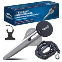 Beach Spike Anchor WAVESRX 46 cm de alumínio e elástico de 2,1 m Beach Spike Anchor WAVESRX 46 cm de alumínio e elástico de 2,1 m