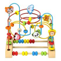 Bead Maze Toy QZMTOY Wooden Colorida Roller Coaster Kids