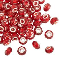 Beads Spritewelry 100 unidades de vidro facetado europeu de 14 mm, vermelho escuro Beads Spritewelry 100 unidades de vidro facetado europeu de 14 mm, vermelho escuro