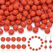 Beads TINKRSTUFF 160 unidades, 10 mm, laranja, strass, artesanato
